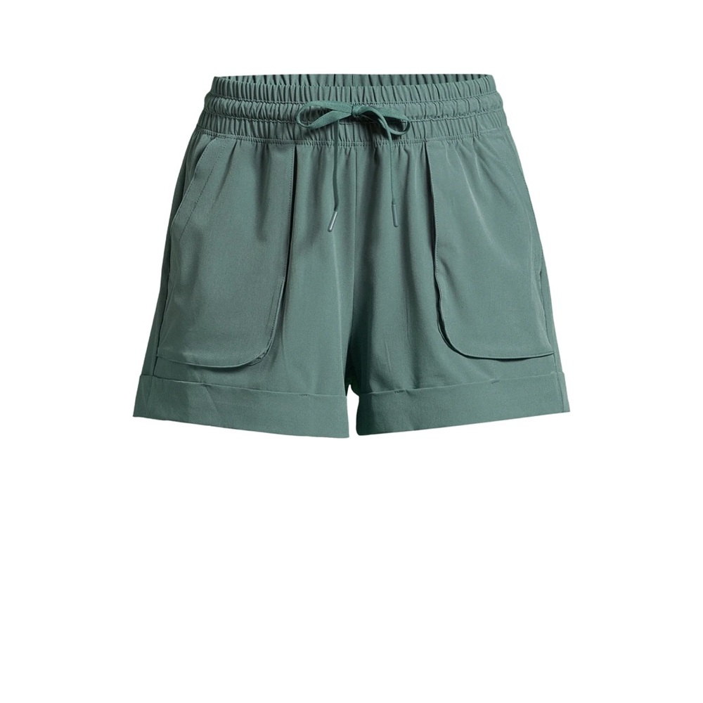 Avia Women's Woven Shorts with Porkchop Pockets, 3" Inseam color: Grayed Teal